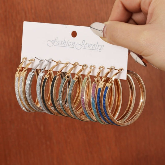 Frosted Large Earrings, Korean Circle Earrings, Temperament Circle Earrings, Trendy Circle Earrings, Earrings, Earrings, Pendants $25.50 Dana Fashion Color: Colorful Women's Accessories Product information: Material: Alloy Style: European and American Sty