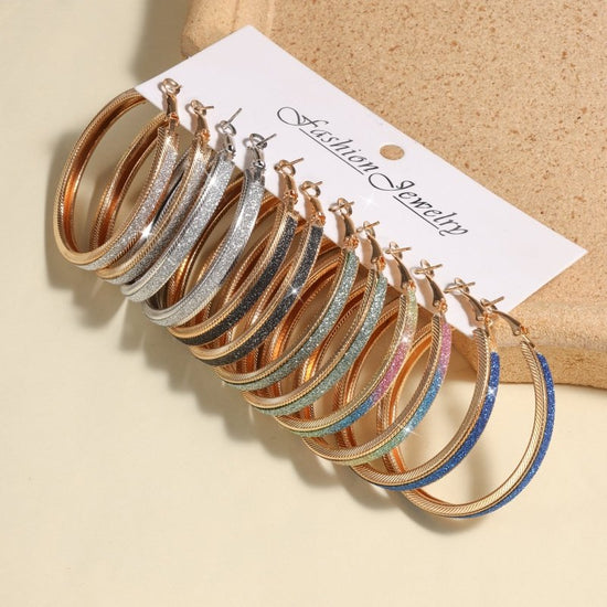 Frosted Large Earrings, Korean Circle Earrings, Temperament Circle Earrings, Trendy Circle Earrings, Earrings, Earrings, Pendants $25.50 Dana Fashion Color: Colorful Women's Accessories Product information: Material: Alloy Style: European and American Sty
