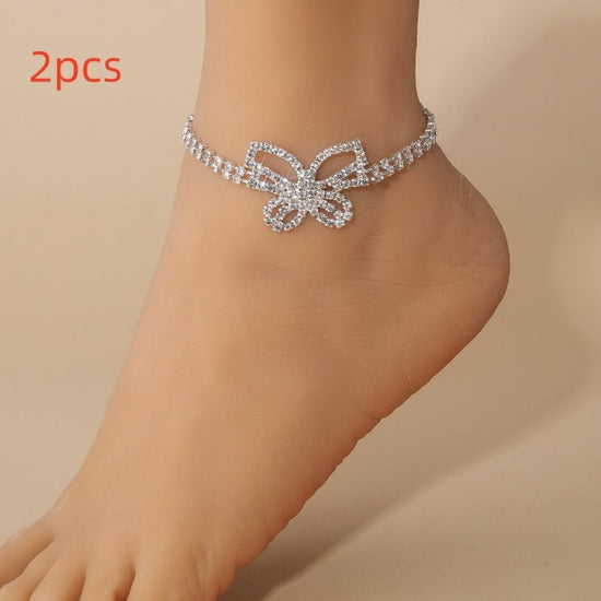 Full Diamond Butterfly Multilayer Fashion Full Diamond Rhinestone Anklet $10.00 Dana Fashion Color: Gold Women's Accessories Product information: Color: gold, silver Inlaid material: gold-plated inlaid artificial gem/semi-precious stone Style: Women's Mat