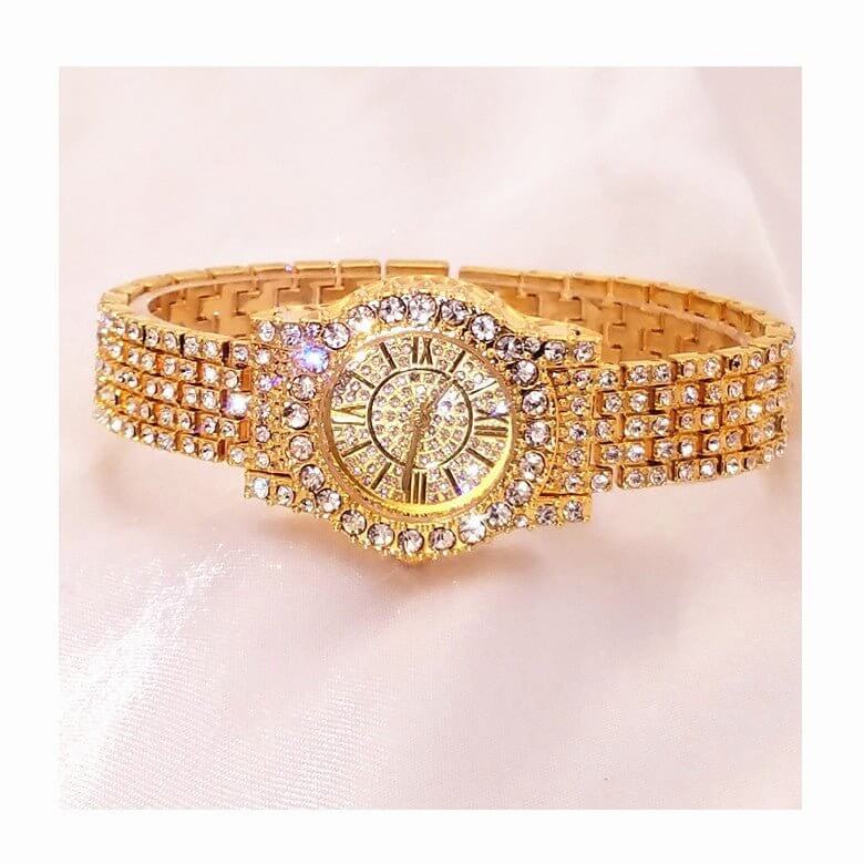 Full Rhinestone Waterproof Women's Watch Jewelry Clasp Bracelet Watch $58.09 Dana Fashion Color: Gold Women's Accessories Product Information: Display type: pointer Applicable people: female Style: Fashion Waterproof: Yes Waterproof performance: life wate