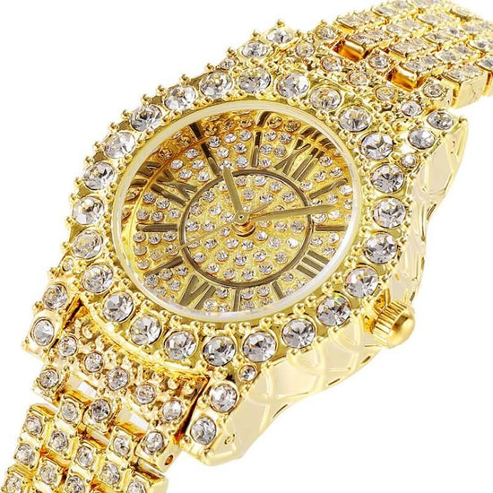 Full Rhinestone Waterproof Women's Watch Jewelry Clasp Bracelet Watch $58.09 Dana Fashion Color: Gold Women's Accessories Product Information: Display type: pointer Applicable people: female Style: Fashion Waterproof: Yes Waterproof performance: life wate