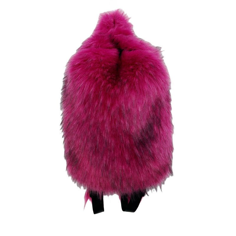 Fur Hot Girl Plush Backpack $89.00 Dana Fashion Color: Rose Red Women's Bags Product information: Lining texture: PU Applicable scenario: leisure travel Color: white, sapphire blue, black, red, Lake blue, gray, orange red, glittering powder, starry sky, r