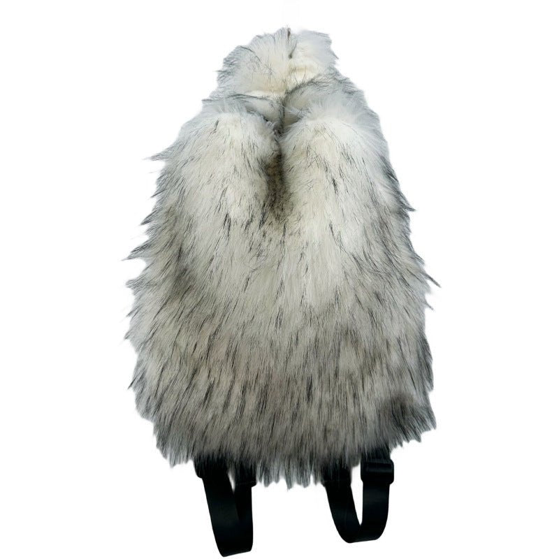 Fur Hot Girl Plush Backpack $89.00 Dana Fashion Color: White Women's Bags Product information: Lining texture: PU Applicable scenario: leisure travel Color: white, sapphire blue, black, red, Lake blue, gray, orange red, glittering powder, starry sky, rose