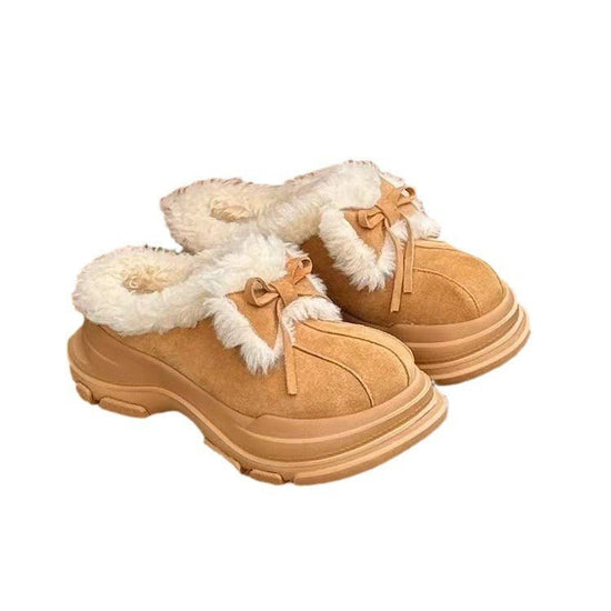 Fur Integrated Platform Snow Boots Women $69.11 Dana Fashion Color: Brown Bow Size: 35 Women's shoes Product information: Pattern: solid color Lining material: Cotton Color: brown, brown bow Size: 35, 36, 37, 38, 39, 40 Shoe Upper material: fur integratio