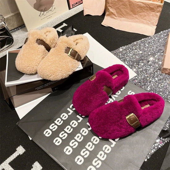 Furry Winter Flat Loafers Women Shoes Fashion Soft Sole Plus Velvet Cotton Shoes Female Soft Sole Round Toe Warm Casual Shoes 40 $35.99 Dana Fashion Color: black Shoe Size: 37 SPECIFICATIONS Whether with metal toe cap: No Flats Type: Loafers Upper Materia