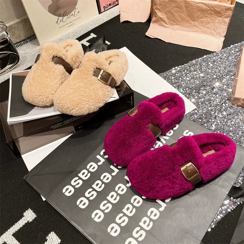 Furry Winter Flat Loafers Women Shoes Fashion Soft Sole Plus Velvet Cotton Shoes Female Soft Sole Round Toe Warm Casual Shoes 40 $35.99 Dana Fashion Color: black Shoe Size: 37 SPECIFICATIONS Whether with metal toe cap: No Flats Type: Loafers Upper Materia