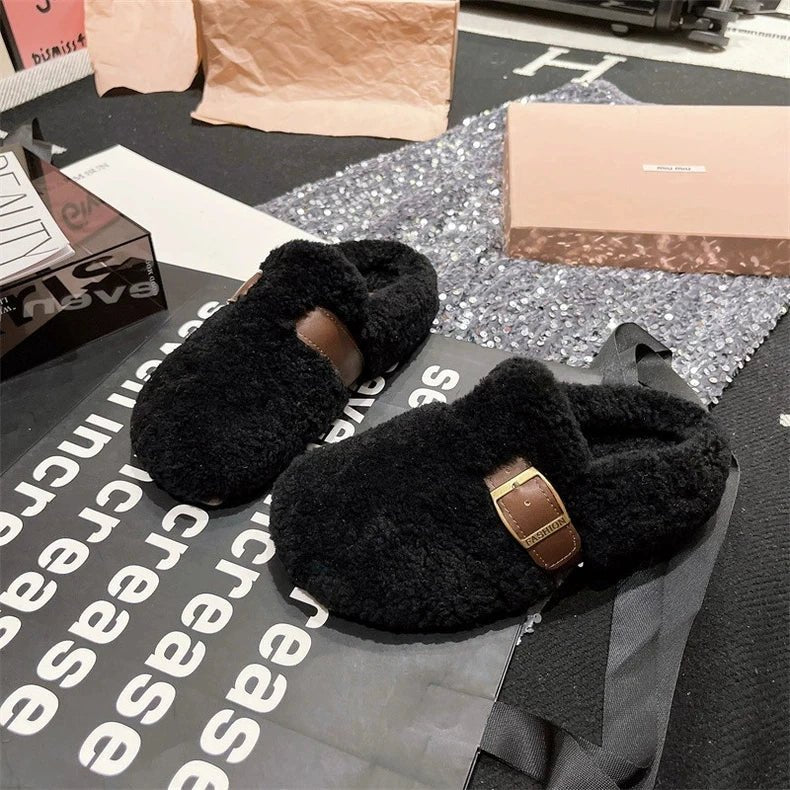 Furry Winter Flat Loafers Women Shoes Fashion Soft Sole Plus Velvet Cotton Shoes Female Soft Sole Round Toe Warm Casual Shoes 40 $35.99 Dana Fashion Color: black Shoe Size: 37 SPECIFICATIONS Whether with metal toe cap: No Flats Type: Loafers Upper Materia