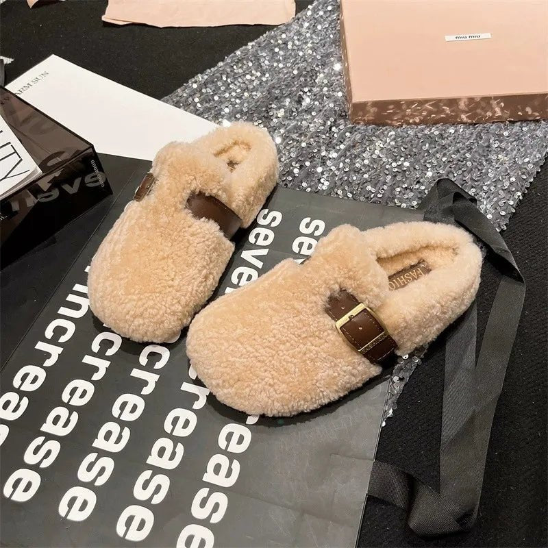 Furry Winter Flat Loafers Women Shoes Fashion Soft Sole Plus Velvet Cotton Shoes Female Soft Sole Round Toe Warm Casual Shoes 40 $35.99 Dana Fashion Color: apricot Shoe Size: 37 SPECIFICATIONS Whether with metal toe cap: No Flats Type: Loafers Upper Mater