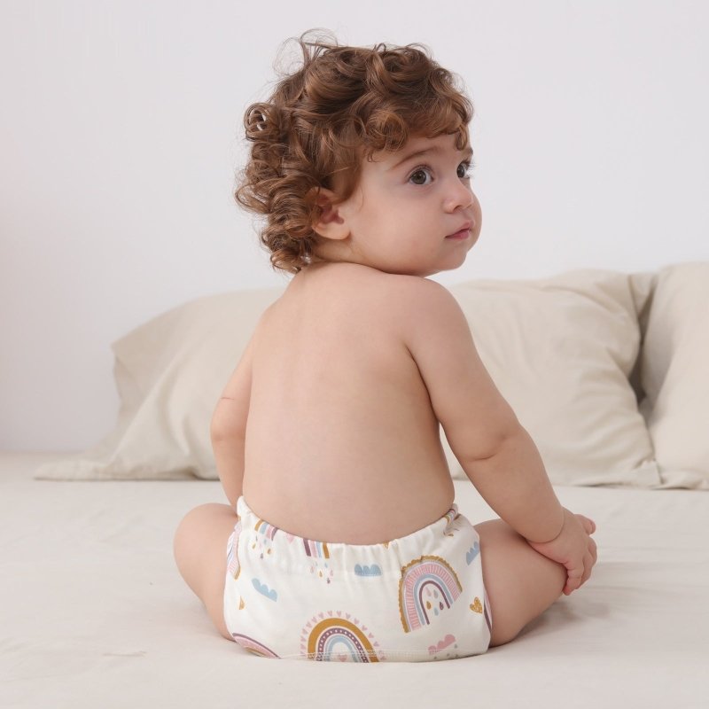 Gauze Baby Training Pants Pure Cotton Breathable 3 Pack $35.83 Dana Fashion Style: Bee Size: L Baby Clothing Product information: Color: Rainbow Series, Lamb series, Bee series, Duck series, geometric series, vehicle series, dachshund series, snail series