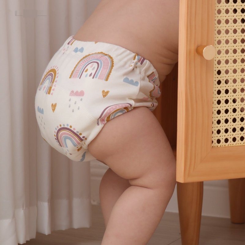 Gauze Baby Training Pants Pure Cotton Breathable 3 Pack $35.83 Dana Fashion Style: Bee Size: L Baby Clothing Product information: Color: Rainbow Series, Lamb series, Bee series, Duck series, geometric series, vehicle series, dachshund series, snail series