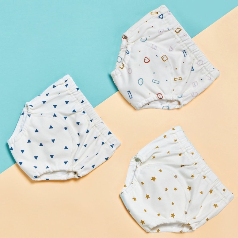 Gauze Baby Training Pants Pure Cotton Breathable 3 Pack $35.83 Dana Fashion Style: Geometry Size: L Baby Clothing Product information: Color: Rainbow Series, Lamb series, Bee series, Duck series, geometric series, vehicle series, dachshund series, snail s