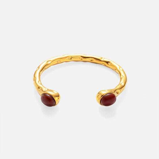 Genuine Gold Plated Titanium Steel Exquisite Zircon Opening Bracelet $35.00 Dana Fashion Color: Red Women's Accessories Product information: Process: Electroplating Color: white, black, red, green, pink Material: titanium steel Size: Opening Popular eleme