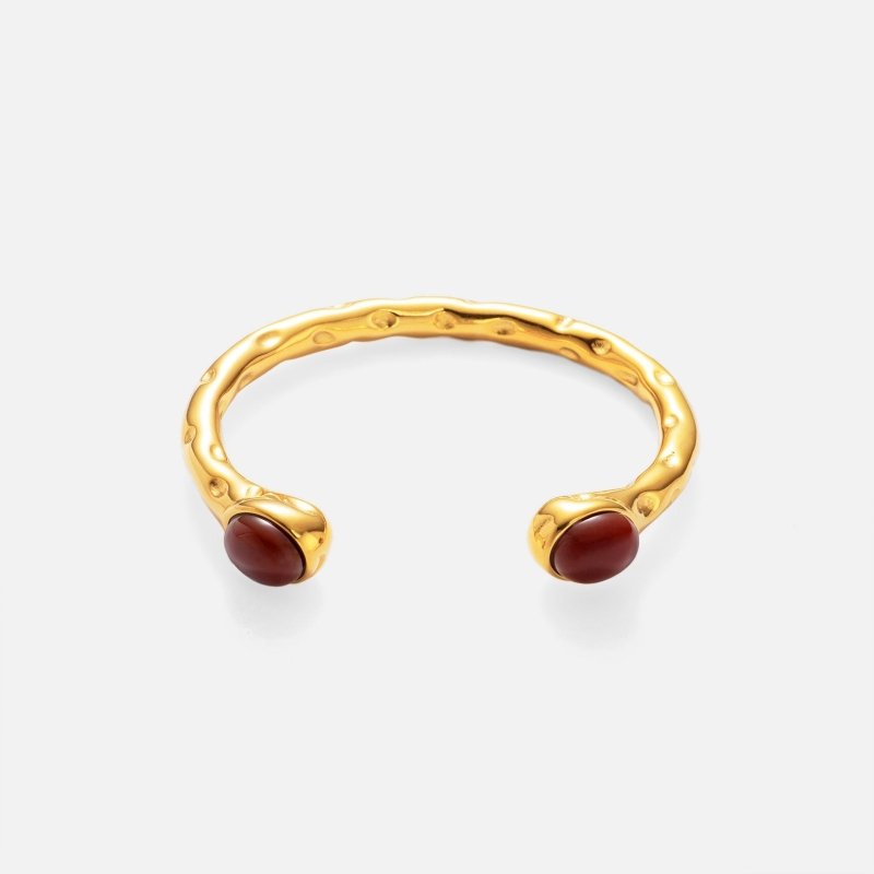 Genuine Gold Plated Titanium Steel Exquisite Zircon Opening Bracelet $35.00 Dana Fashion Color: Red Women's Accessories Product information: Process: Electroplating Color: white, black, red, green, pink Material: titanium steel Size: Opening Popular eleme