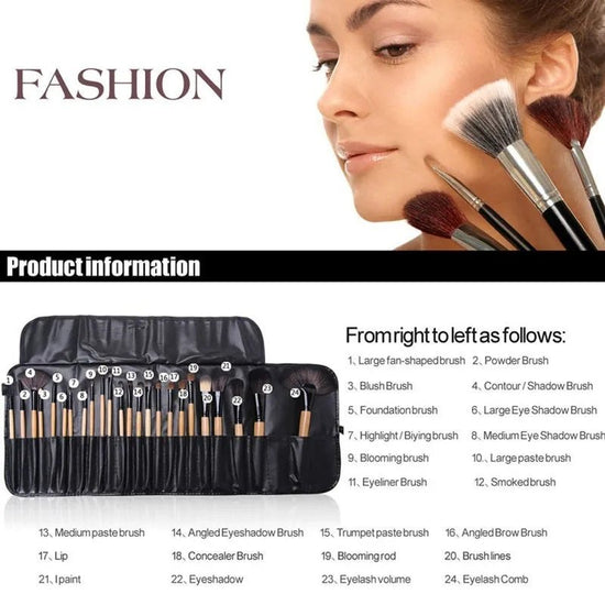 Gift Bag Of 24 Pcs Makeup Brush Sets Professional Cosmetics Brushes Eyebrow Powder Foundation Shadows Pinceaux Make Up Tools $29.99 Dana Fashion default: default makeup ملخص: 1. مجموعة فرش المكياج سهلة الحمل والاستخدام 2. بفضل الجودة الفائقة، لن تسبب فرش