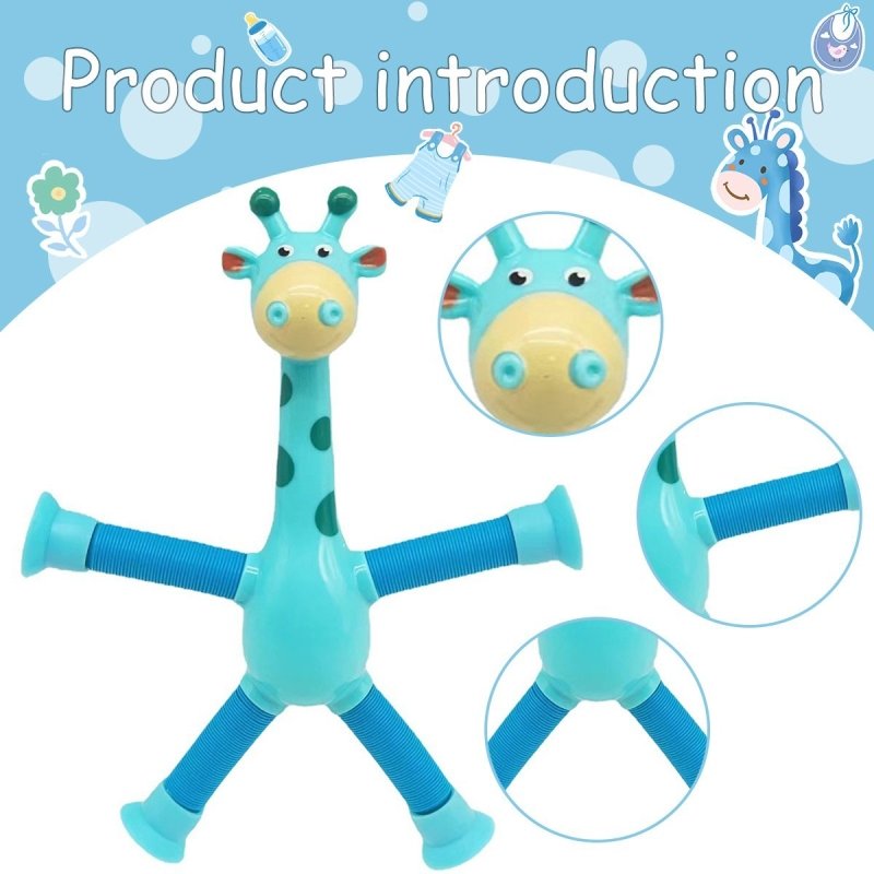 Giraffe Tubes Sensory Toys Novelty Spring Fidget Toy Stretch Tube Stress Relief Toy For Kid Birthday Gift Party Favors $28.85 Dana Fashion Color: 4color 6sets style: Without lamp Baby & Mother Overview: 【4-in-1 Innovative Design】 These deformable fidget t