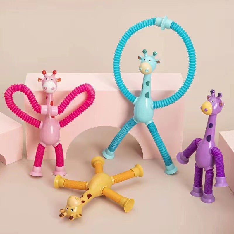 Giraffe Tubes Sensory Toys Novelty Spring Fidget Toy Stretch Tube Stress Relief Toy For Kid Birthday Gift Party Favors $15.75 Dana Fashion Color: 4color set style: With lights Baby & Mother Overview: 【4-in-1 Innovative Design】 These deformable fidget toys