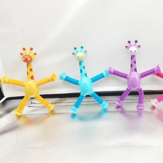 Giraffe Tubes Sensory Toys Novelty Spring Fidget Toy Stretch Tube Stress Relief Toy For Kid Birthday Gift Party Favors $28.85 Dana Fashion Color: 4color 6sets style: Without lamp Baby & Mother Overview: 【4-in-1 Innovative Design】 These deformable fidget t