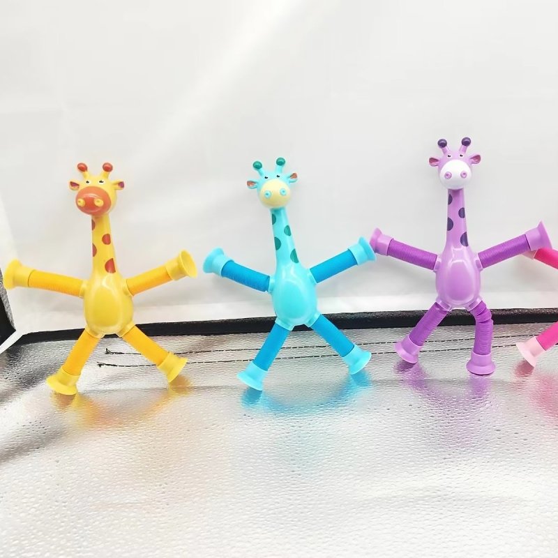 Giraffe Tubes Sensory Toys Novelty Spring Fidget Toy Stretch Tube Stress Relief Toy For Kid Birthday Gift Party Favors $28.85 Dana Fashion Color: 4color 6sets style: Without lamp Baby & Mother Overview: 【4-in-1 Innovative Design】 These deformable fidget t