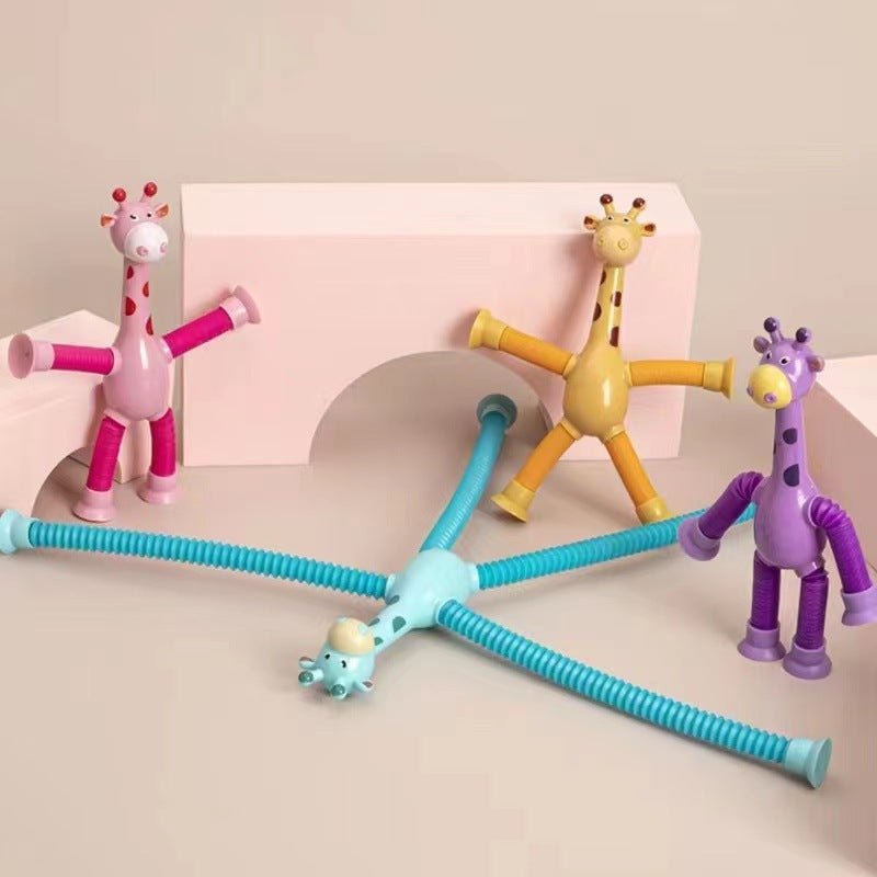 Giraffe Tubes Sensory Toys Novelty Spring Fidget Toy Stretch Tube Stress Relief Toy For Kid Birthday Gift Party Favors $28.85 Dana Fashion Color: 4color 6sets style: Without lamp Baby & Mother Overview: 【4-in-1 Innovative Design】 These deformable fidget t