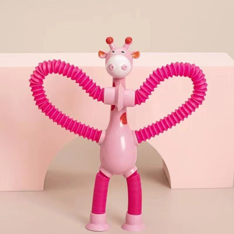 Giraffe Tubes Sensory Toys Novelty Spring Fidget Toy Stretch Tube Stress Relief Toy For Kid Birthday Gift Party Favors $9.12 Dana Fashion Color: Pink style: With lights Baby & Mother Overview: 【4-in-1 Innovative Design】 These deformable fidget toys are in