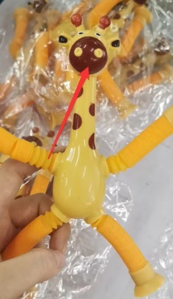 Giraffe Tubes Sensory Toys Novelty Spring Fidget Toy Stretch Tube Stress Relief Toy For Kid Birthday Gift Party Favors $7.62 Dana Fashion Color: Yellow style: Without lamp Baby & Mother Overview: 【4-in-1 Innovative Design】 These deformable fidget toys are