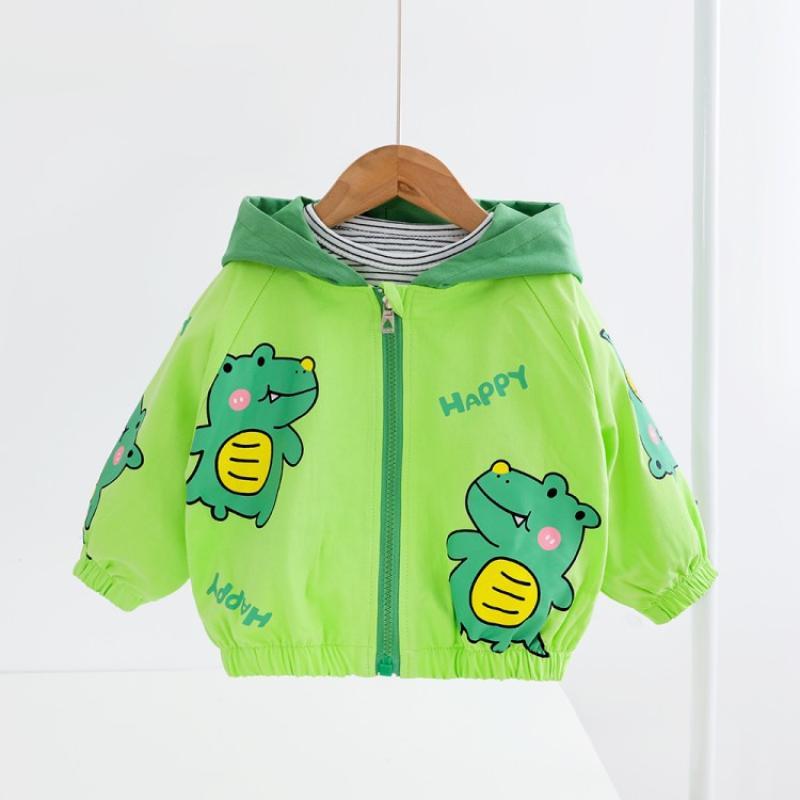 Girls All-match Casual Male Baby Female Baby Multicolor Cartoon Jacket $87.00 Dana Fashion Color: Green Child size: 100cm Baby Clothing Specification: Material: Cotton Fabric: Acetate Pattern: Cartoon animation Style: All-match Collar: Hooded Clothing pla