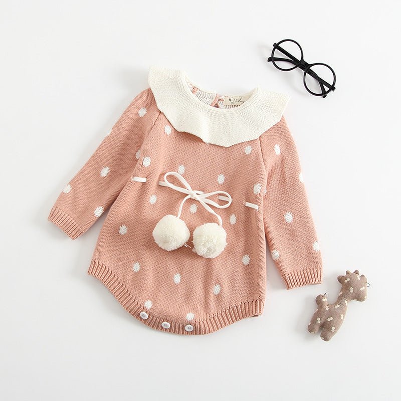Girls' baby knitted wool jumpsuit romper $25.65 Dana Fashion Color: Pink Size: 100cm Baby Clothing Style: short climb Closure style: pullover Applicable gender: female Sleeve length: long sleeve Material name: Cotton Main fabric composition: cotton Main f