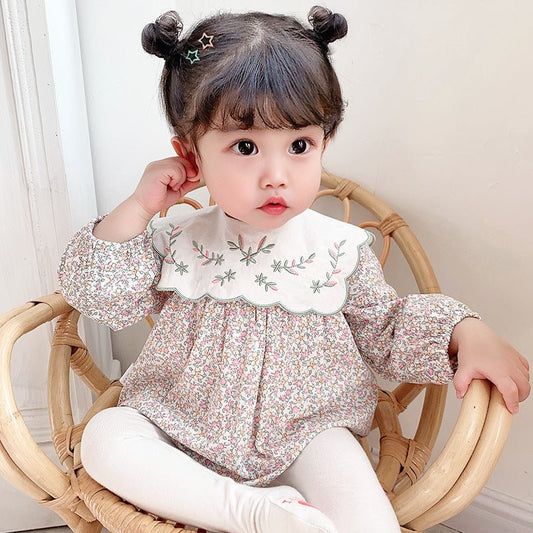Girls' Crawl Clothes, Baby Flowers, Clothes Out Of One-Piece Fart Clothes $28.11 Dana Fashion Child size: 59cm Baby Clothing Product information： Security level: Class A Fabric name: Cotton Suitable season: Spring and autumn, spring, autumn Brand: Idea It