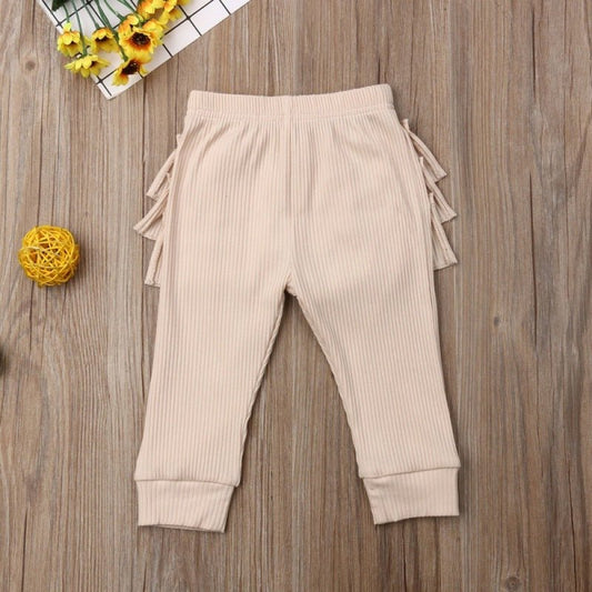 Girls' Lace Pants Outer Leggings $28.56 Dana Fashion Color: Beige Suit Height: 100cm Baby Clothing Product information: Pattern: solid color Color: beige, pink, white Suitable height: 70, 80, 90, 100, 110 Style: casual pants Fabric name: Cotton Element: C