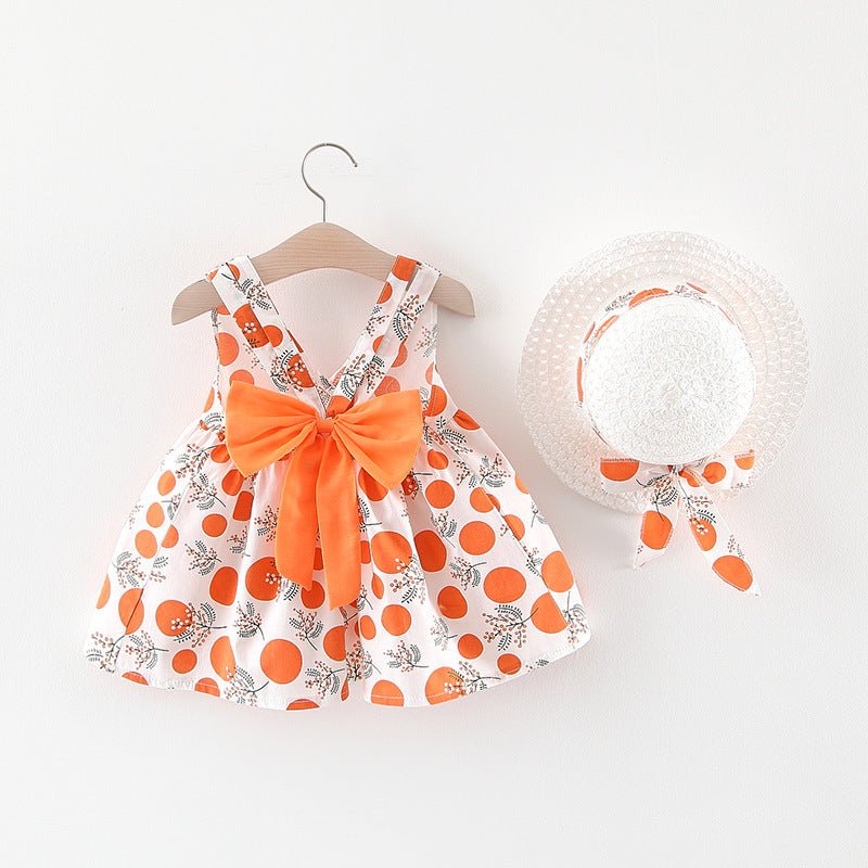 Girls' Summer Baby Girls' Short Sleeve Suit Skirt $26.14 Dana Fashion Color: Dot Orange Suitable Height: 100cm Baby Clothing Product information: Pattern: solid color Suitable height: 73cm,80cm,90cm,100cm Lining ingredients: polyvinyl alcohol fiber (Vinyl