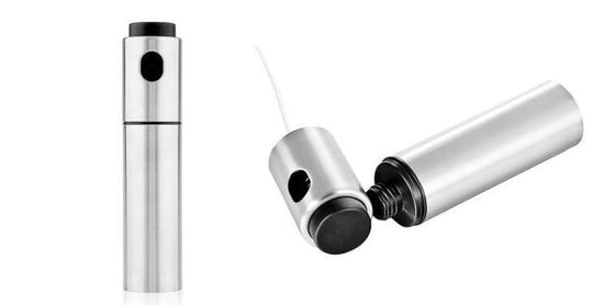 glass oil vinegar spray bottle $23.70 Dana Fashion format: 2pcs Space Silver Dana's Kitchen [name] ABS + glass oil vinegar spray bottle [material] ABS + high white glass [Specification] Diameter 4cm Height 17.5cm Single capacity 100ml [Features] Fine work