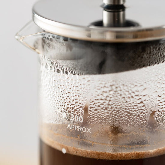 Glass Press Pot $32.35 Dana Fashion Color: Transparent Size: 350 ml Dana's Kitchen Model: CK8901 Material: Heat-resistant glass, stainless steel, PP, silicone Capacity: 350mL Color: black