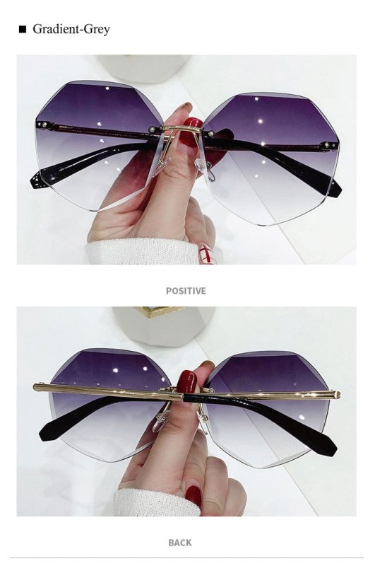 Glasses Cut-edge Sunglasses Polygonal Ladies Sunglasses $19.00 Dana Fashion Color: Ashes Women's Accessories Product information: Glasses structure: frame Whether it is polarized: No Lens material: TAC Frame material: metal Style: Female Strength: strong