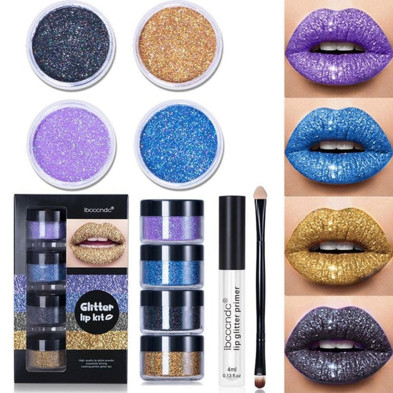 Glitter Lip Gloss Lipstick Shiny DIY Lip Gloss Diamond Waterproof Long Lasting Lipgloss Kit With Lip Primer Lip Tint Lips Makeup $19.00 Dana Fashion style: A makeup Overview: 1. Glitter Lip Gloss Set: You can use glitter lip gloss to create perfect shiny