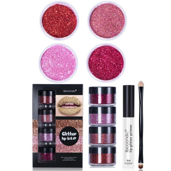 Glitter Lip Gloss Lipstick Shiny DIY Lip Gloss Diamond Waterproof Long Lasting Lipgloss Kit With Lip Primer Lip Tint Lips Makeup $19.00 Dana Fashion style: A makeup Overview: 1. Glitter Lip Gloss Set: You can use glitter lip gloss to create perfect shiny