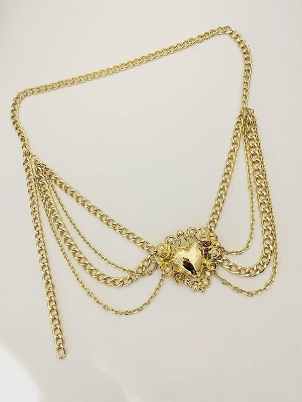 Gold Multi-layer Chain Love Waist Chain $19.00 Dana Fashion Color: Golden Waist Chain Women's Accessories Product information: Color: as main Image gold waist chain Material: Metal Popular elements: Tassel Style: Fashion Number of turns: single circle Pac