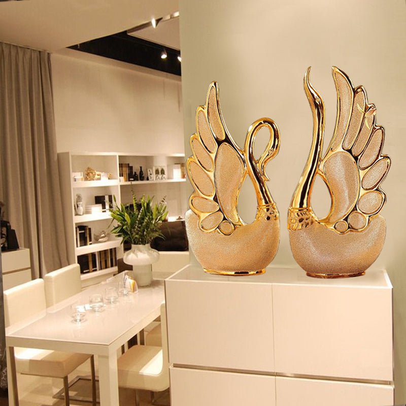 Gold-plated swan ornaments $79.00 Dana Fashion Color: Golden Size: S Dana's Kitchen Material: white porcelain Process: electroplating Surface technology: electroplating