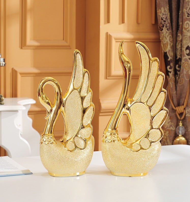 Gold-plated swan ornaments $79.00 Dana Fashion Color: Golden Size: S Dana's Kitchen Material: white porcelain Process: electroplating Surface technology: electroplating
