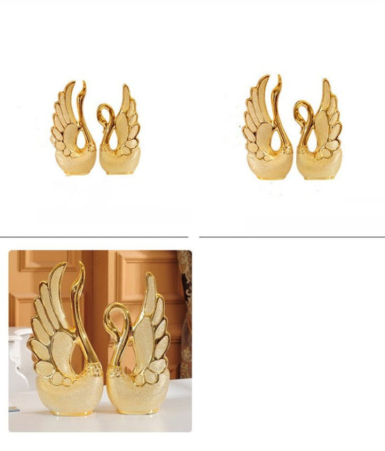 Gold-plated swan ornaments $79.00 Dana Fashion Color: Golden Size: S Dana's Kitchen Material: white porcelain Process: electroplating Surface technology: electroplating