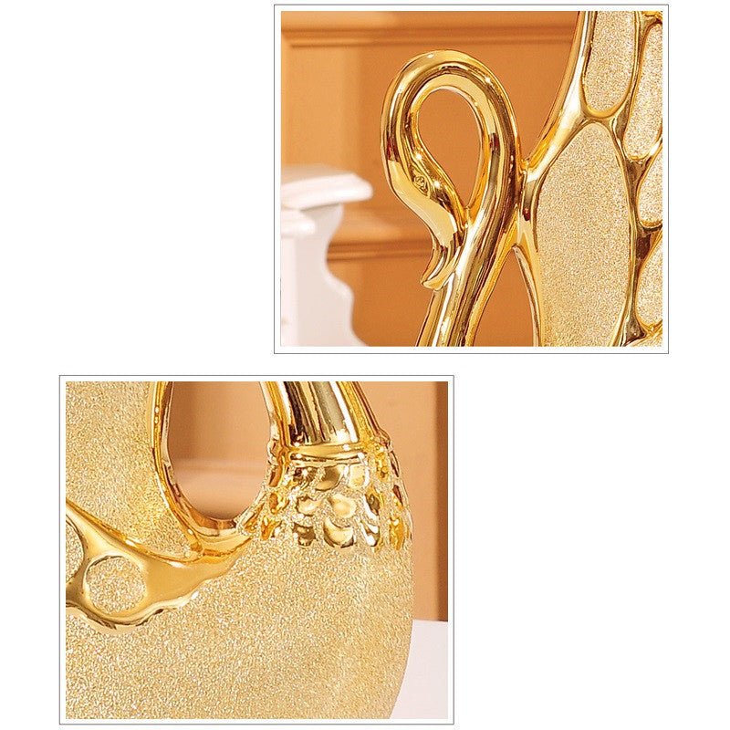 Gold-plated swan ornaments $79.00 Dana Fashion Color: Golden Size: S Dana's Kitchen Material: white porcelain Process: electroplating Surface technology: electroplating