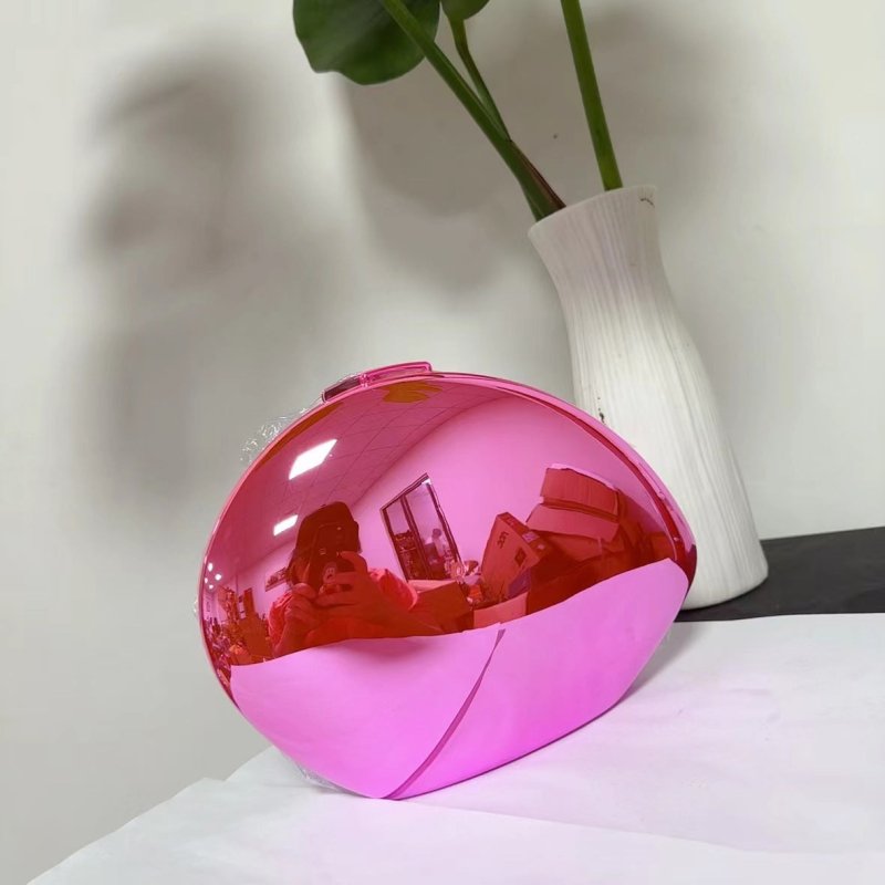 Golden Acrylic Metallic Goose Egg Box Banquet Clutch $37.31 Dana Fashion Color: Pink Size: 21 x 5 x 15cm Women's Bags Product information: Color: gold (with lining), silver (with lining), Daikin color (with lining), large silver (with lining) Outer bag ty