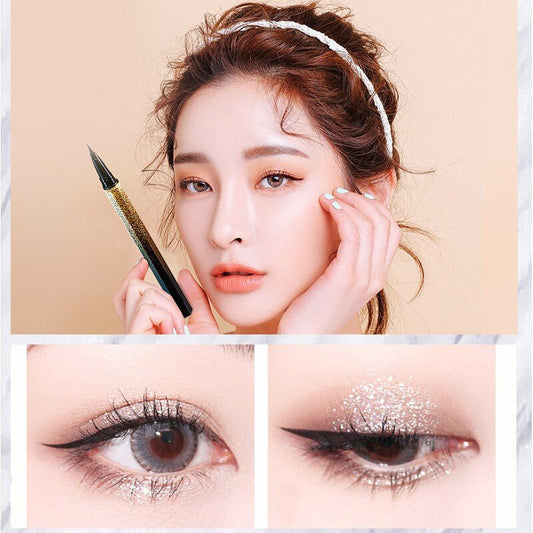 Golden pearlescent Eyeliner $16.93 Dana Fashion Color: Black makeup Brand: Star Series Color: black gold silver dark coffee Shelf life: 3 years