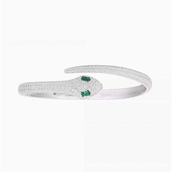 Golden Silver Snake Female Open-ended Bracelet $98.50 Dana Fashion Color: Silver Bracelet Women's Accessories Product information: Treatment Process: Electroplating Color: gold snake bracelet, silver bracelet Applicable population: Female Material: Alloy