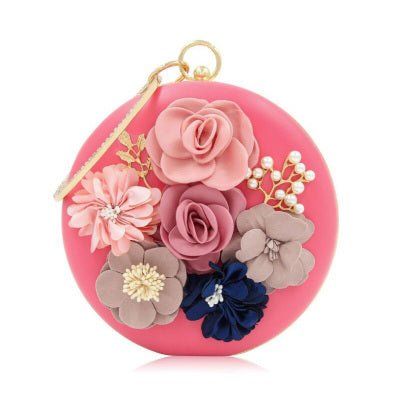 Gorgeous Round Clutches - RED $85.00 Dana Fashion Color: Rose Red Women's Bags Texture: PU material Process: artificial leather Closed way: lock pattern: plain Style: European and American Fashion shape: round box Condition: New Popular elements: flowers