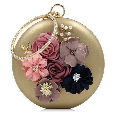 Gorgeous Round Clutches - RED $85.00 Dana Fashion Color: Gold Women's Bags Texture: PU material Process: artificial leather Closed way: lock pattern: plain Style: European and American Fashion shape: round box Condition: New Popular elements: flowers size
