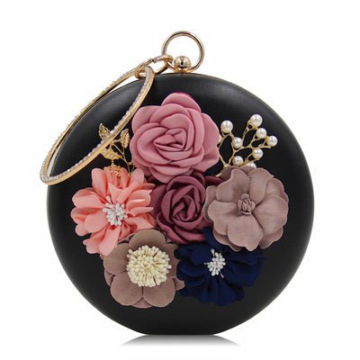 Gorgeous Round Clutches - RED $85.00 Dana Fashion Color: Black Women's Bags Texture: PU material Process: artificial leather Closed way: lock pattern: plain Style: European and American Fashion shape: round box Condition: New Popular elements: flowers siz