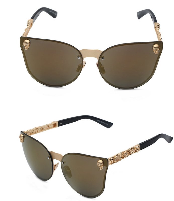 Gothic new reflective sunglasses men and women tide personality metal large box sunglasses taro decorative glasses $35.00 Dana Fashion Color: Local gold Women's Accessories Lens material: PC Function: Anti-UVA Anti-UVB Color classification: black film, bl