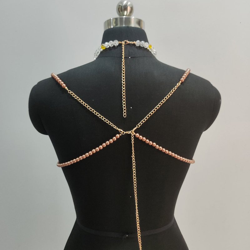 Gradient Color Glass Beaded Chest Necklace Heavy Industry Colorful Beads Body Chains $125.00 Dana Fashion Color: Picture Color Women's Accessories Product information: Color: Picture color Packing list: Body Chains*1 Product Image: