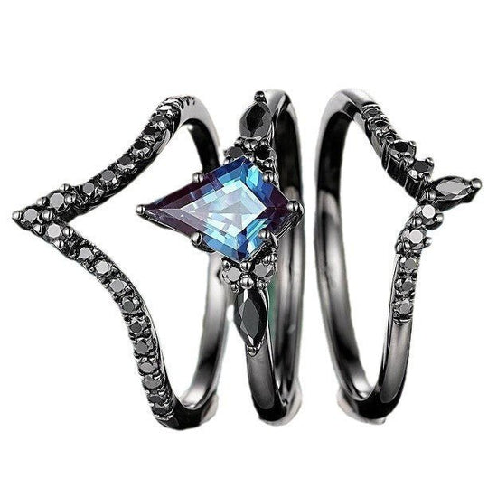 Gun Black Retro Three-piece Women's Ring $10.77 Dana Fashion Color: Colorful Size: 10 Yards Women's Accessories Product information: Type: Ring Treatment Process: Electroplating Color: Gun black colorful three-piece set Applicable population: Female Size:
