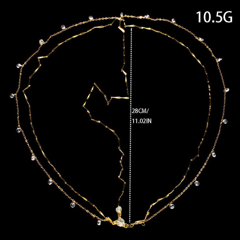 Hair Chain High-grade Rhinestone Pendant Headdress Simple Accessories $33.93 Dana Fashion Color: Gold Women's Accessories Product information: Color: gold, silver Material: Rhinestone Popular elements: water droplets Style: European and American Packing l